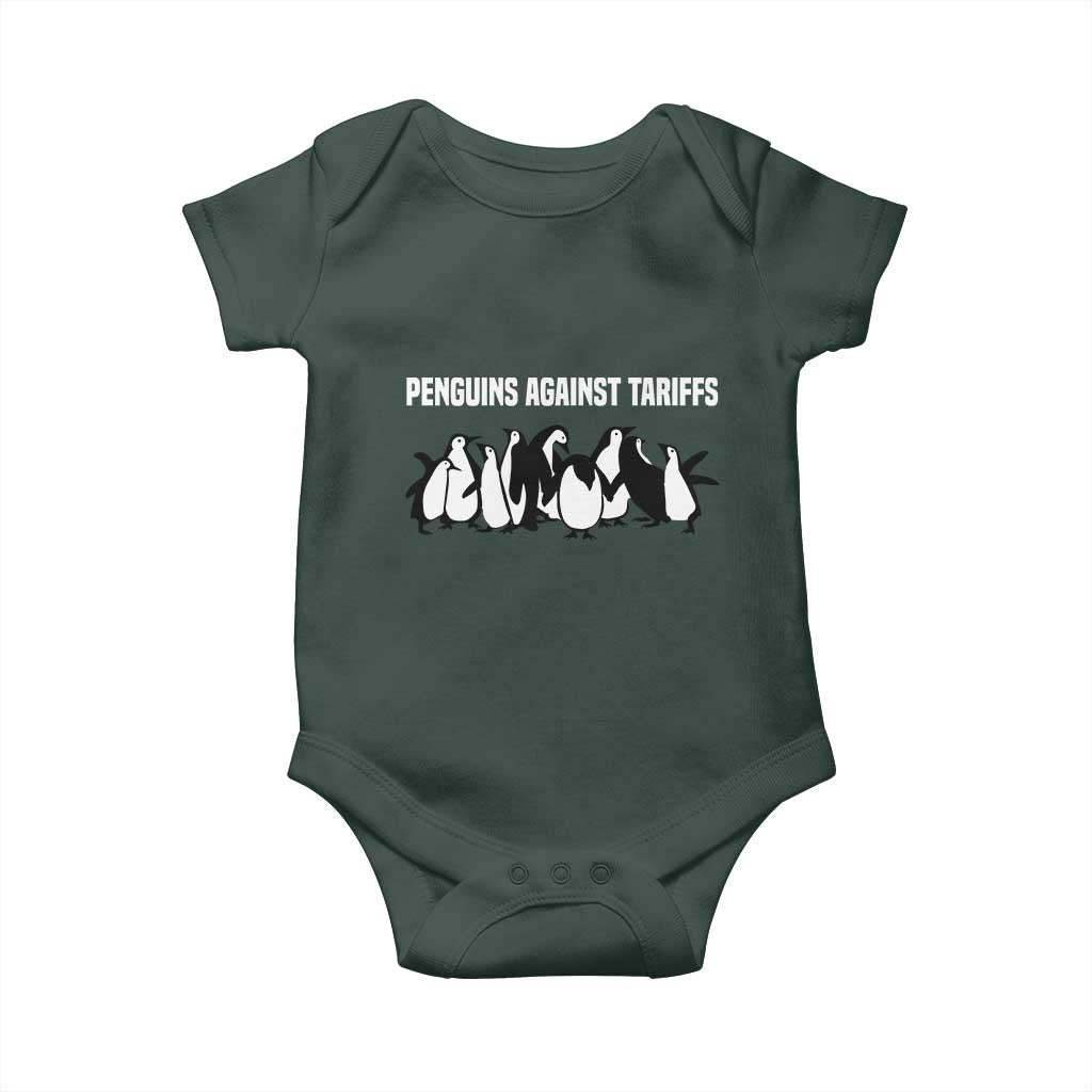 Funny Penguin Resist Baby Onesie Penguins Against Tariffs Sarcastic Saying Meme