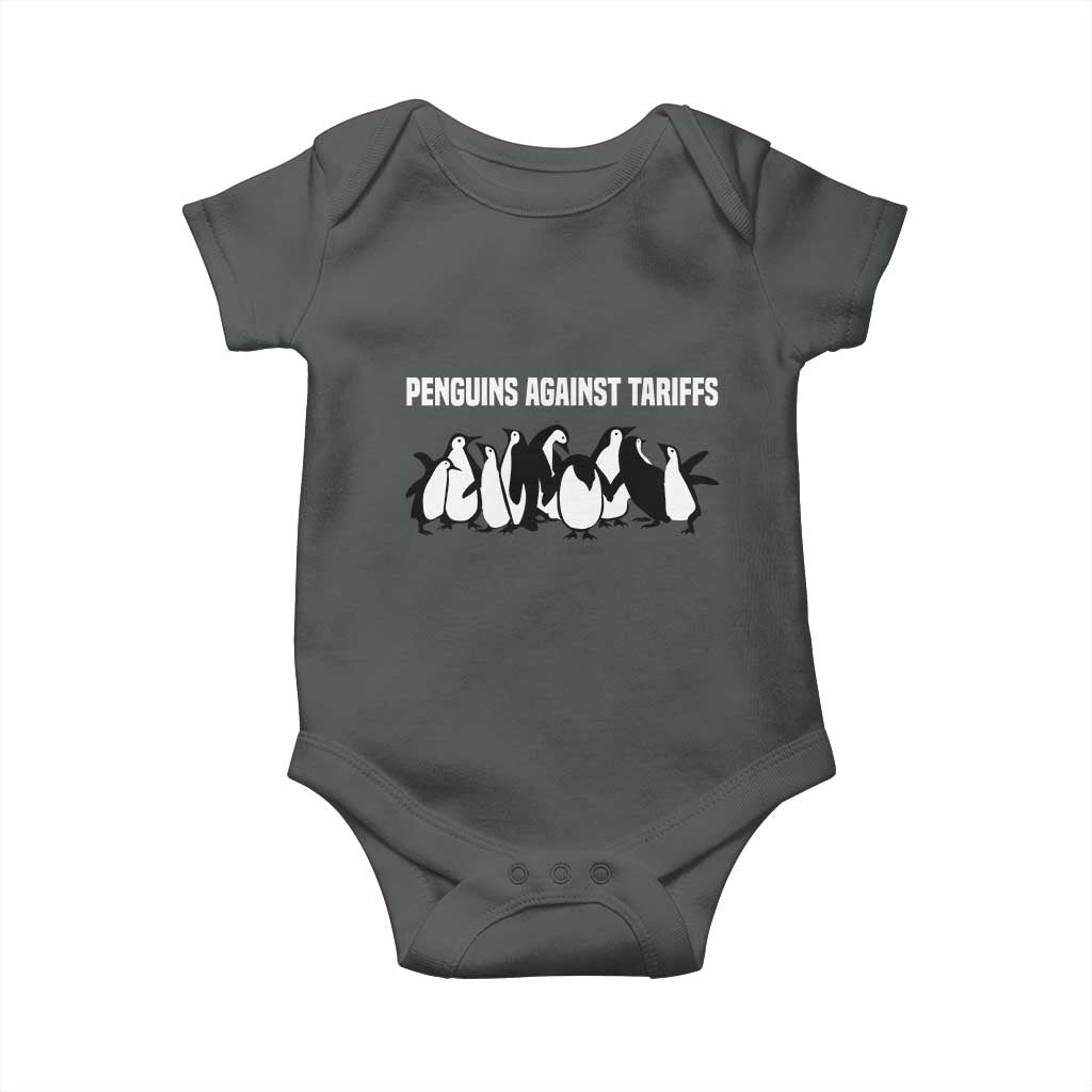 Funny Penguin Resist Baby Onesie Penguins Against Tariffs Sarcastic Saying Meme