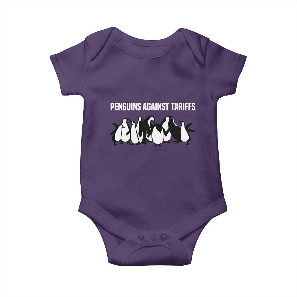 Funny Penguin Resist Baby Onesie Penguins Against Tariffs Sarcastic Saying Meme