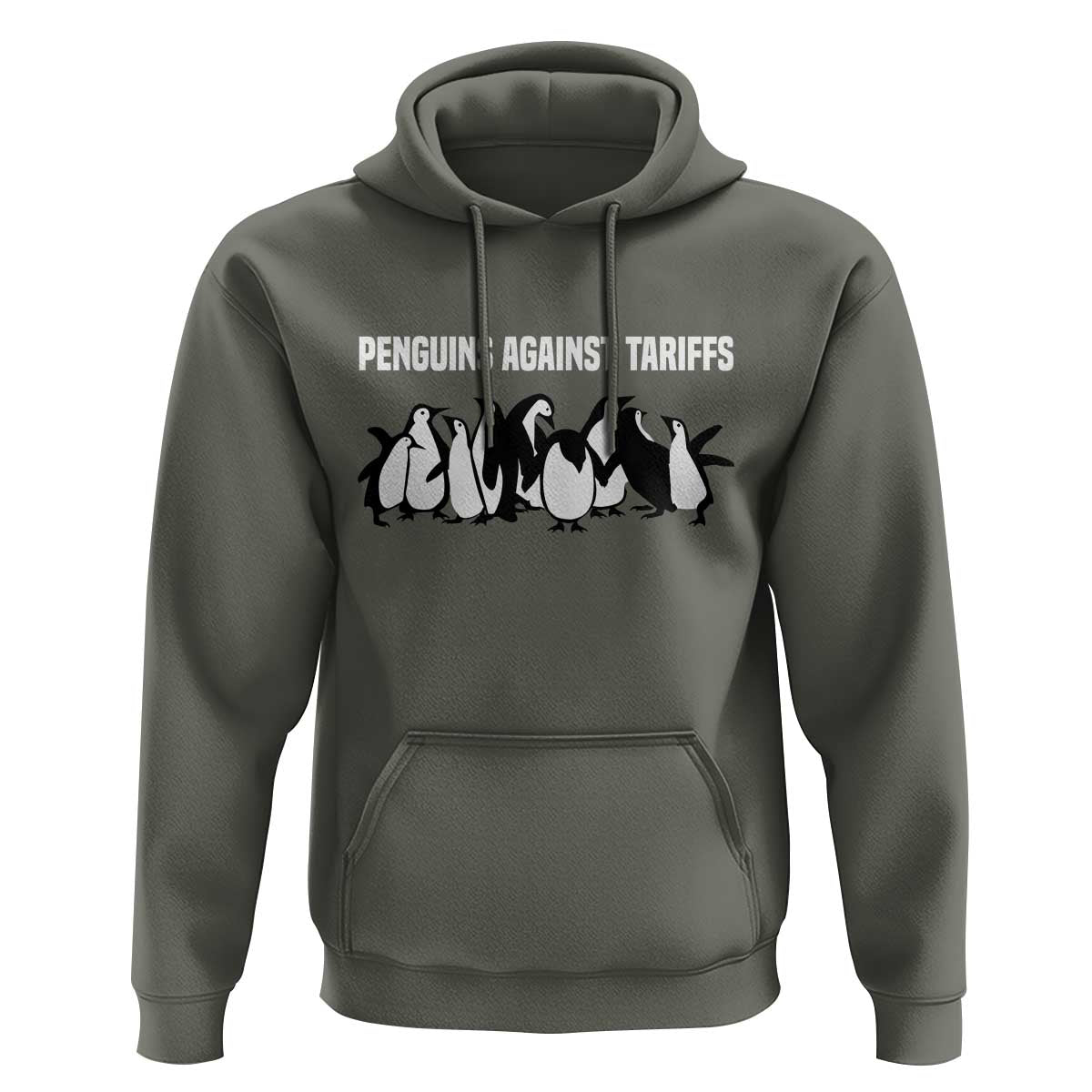 Funny Penguin Resist Hoodie Penguins Against Tariffs Sarcastic Saying Meme