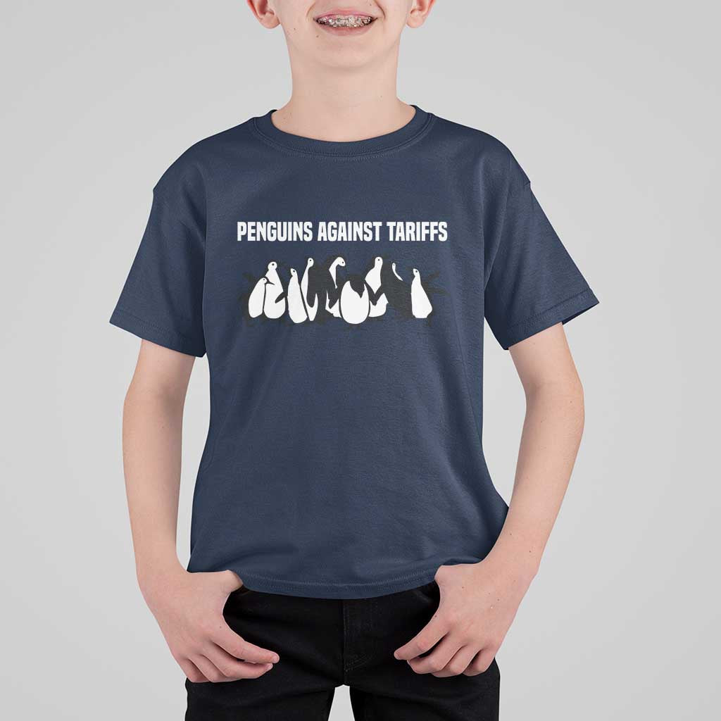 Funny Penguin Resist T Shirt For Kid Penguins Against Tariffs Sarcastic Saying Meme