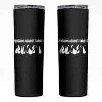 Funny Penguin Resist Skinny Tumbler Penguins Against Tariffs Sarcastic Saying Meme