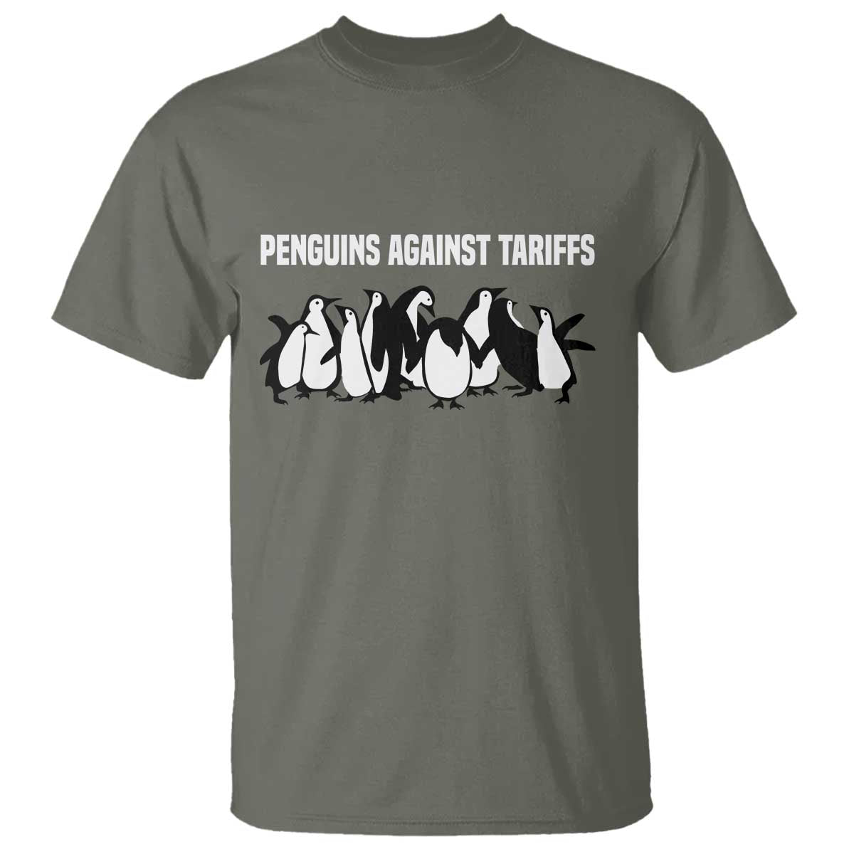 Funny Penguin Resist T Shirt Penguins Against Tariffs Sarcastic Saying Meme