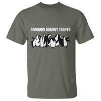 Funny Penguin Resist T Shirt Penguins Against Tariffs Sarcastic Saying Meme