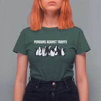 Funny Penguin Resist T Shirt For Women Penguins Against Tariffs Sarcastic Saying Meme