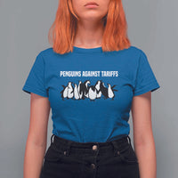 Funny Penguin Resist T Shirt For Women Penguins Against Tariffs Sarcastic Saying Meme