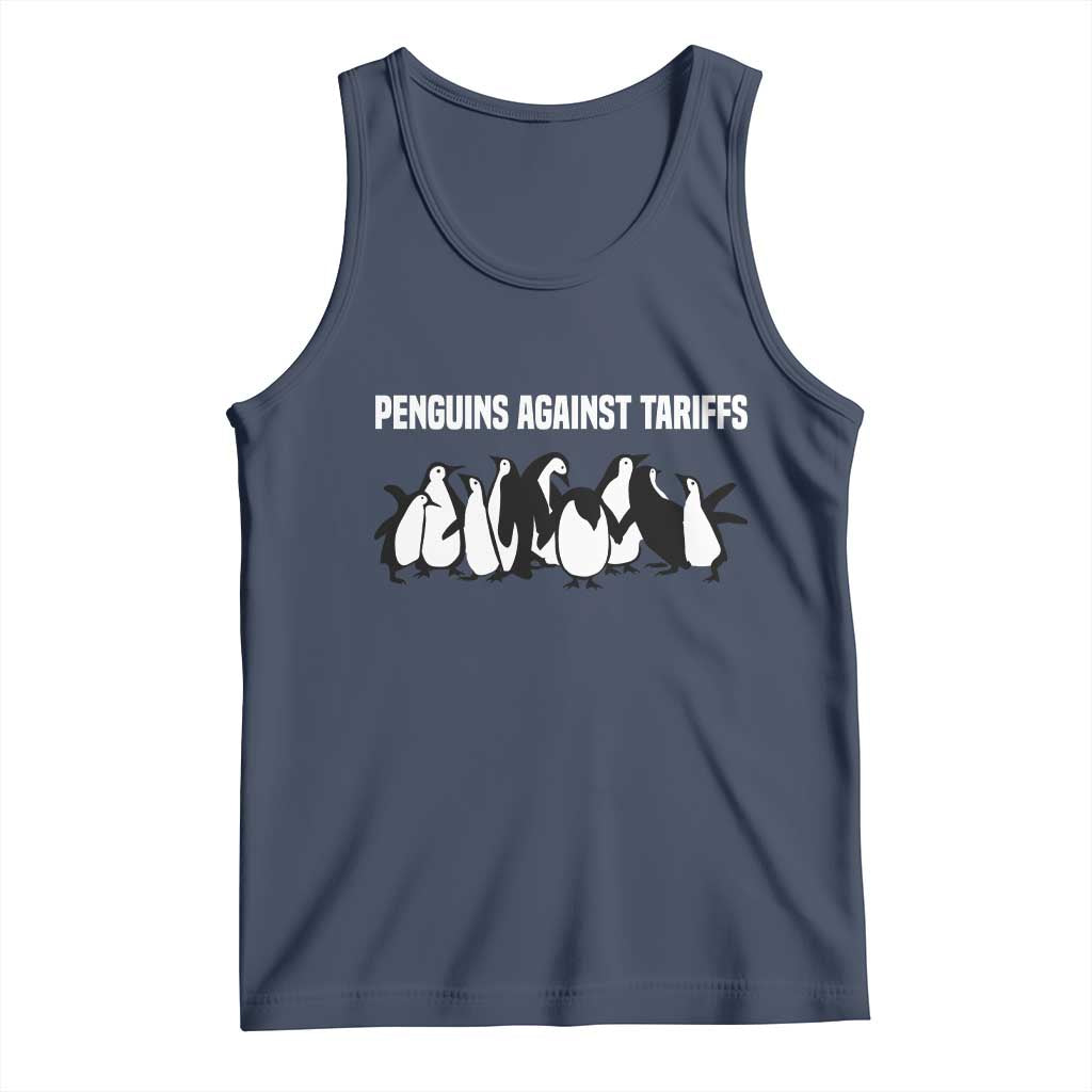 Funny Penguin Resist Tank Top Penguins Against Tariffs Sarcastic Saying Meme