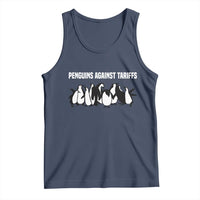 Funny Penguin Resist Tank Top Penguins Against Tariffs Sarcastic Saying Meme