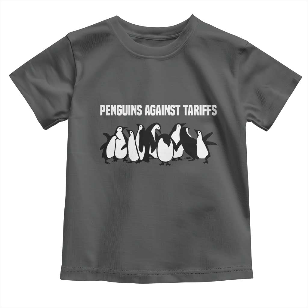 Funny Penguin Resist Toddler T Shirt Penguins Against Tariffs Sarcastic Saying Meme