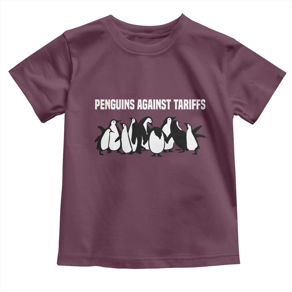 Funny Penguin Resist Toddler T Shirt Penguins Against Tariffs Sarcastic Saying Meme