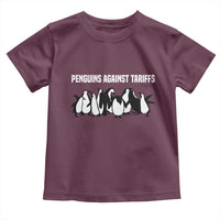 Funny Penguin Resist Toddler T Shirt Penguins Against Tariffs Sarcastic Saying Meme