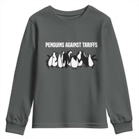 Funny Penguin Resist Youth Sweatshirt Penguins Against Tariffs Sarcastic Saying Meme