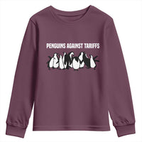 Funny Penguin Resist Youth Sweatshirt Penguins Against Tariffs Sarcastic Saying Meme