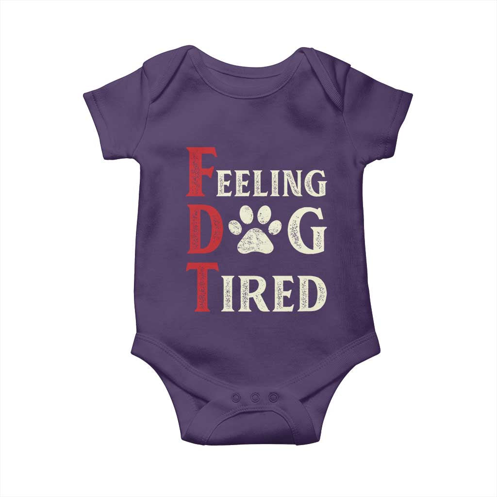 Feeling Dog Tired Baby Onesie FDT Dogs Paw Sarcasm