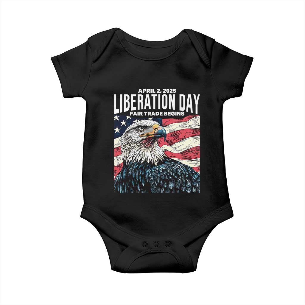 Liberation Day April 2 2025 Baby Onesie Fair Trade Patriotic American Eagle USA Flag