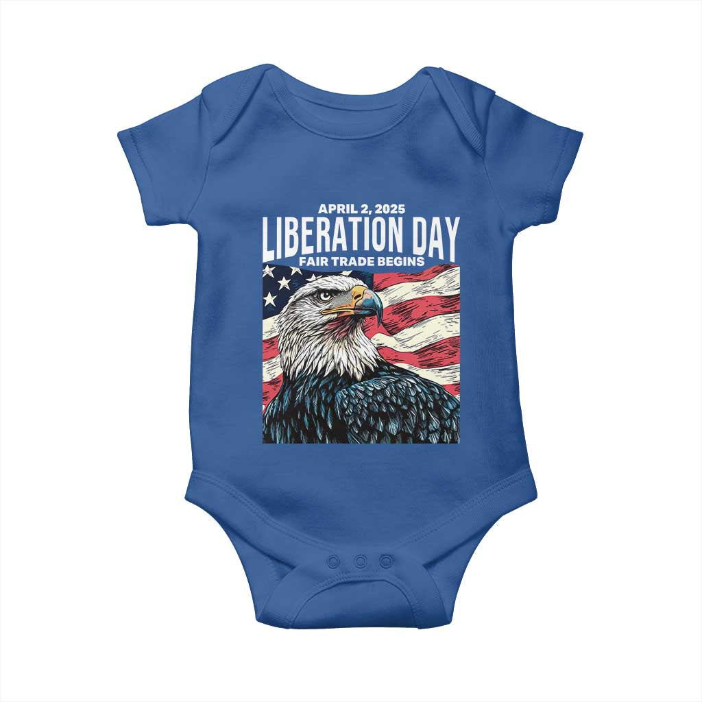 Liberation Day April 2 2025 Baby Onesie Fair Trade Patriotic American Eagle USA Flag