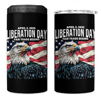 Liberation Day April 2 2025 4 in 1 Can Cooler Tumbler Fair Trade Patriotic American Eagle USA Flag