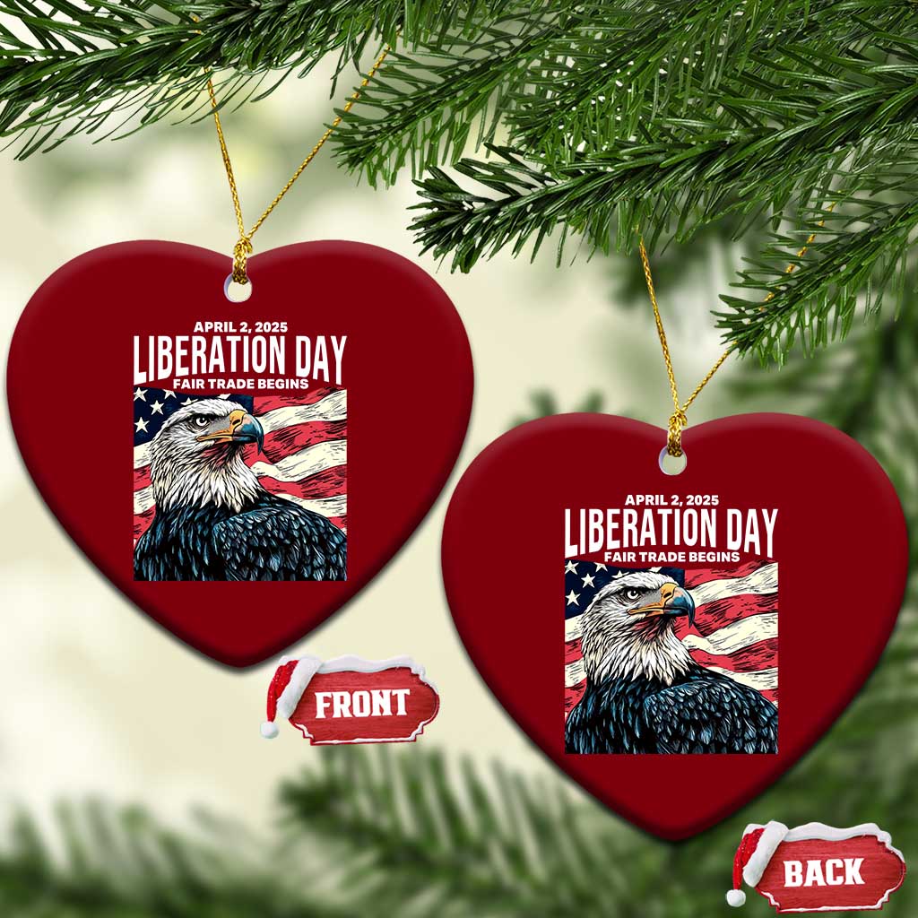 Liberation Day April 2 2025 Ceramic Ornament Fair Trade Patriotic American Eagle USA Flag - Wonder Print Shop