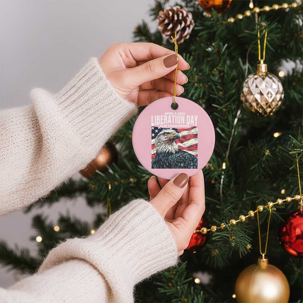 Liberation Day April 2 2025 Ceramic Ornament Fair Trade Patriotic American Eagle USA Flag - Wonder Print Shop