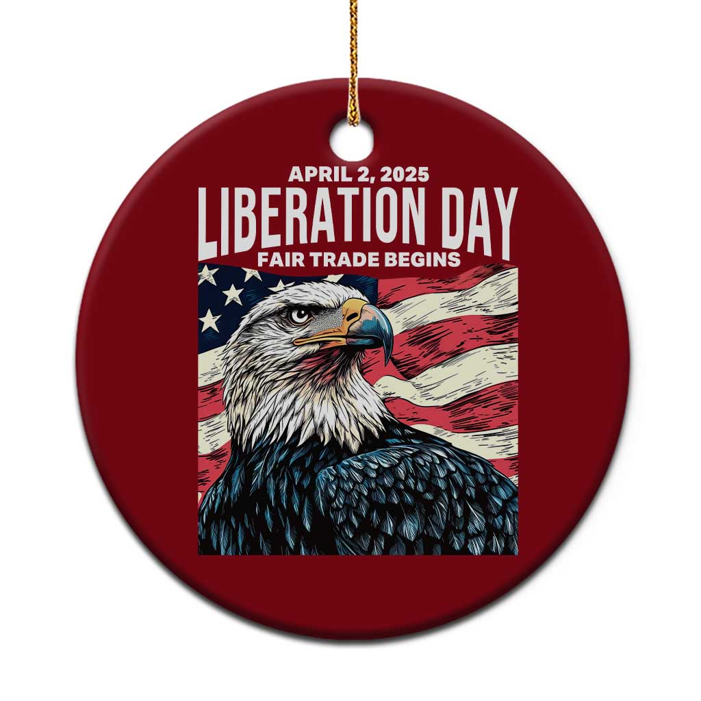 Liberation Day April 2 2025 Ceramic Ornament Fair Trade Patriotic American Eagle USA Flag - Wonder Print Shop