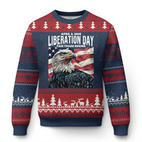 Liberation Day April 2 2025 Ugly Christmas Sweater Fair Trade Patriotic American Eagle USA Flag - Wonder Print Shop