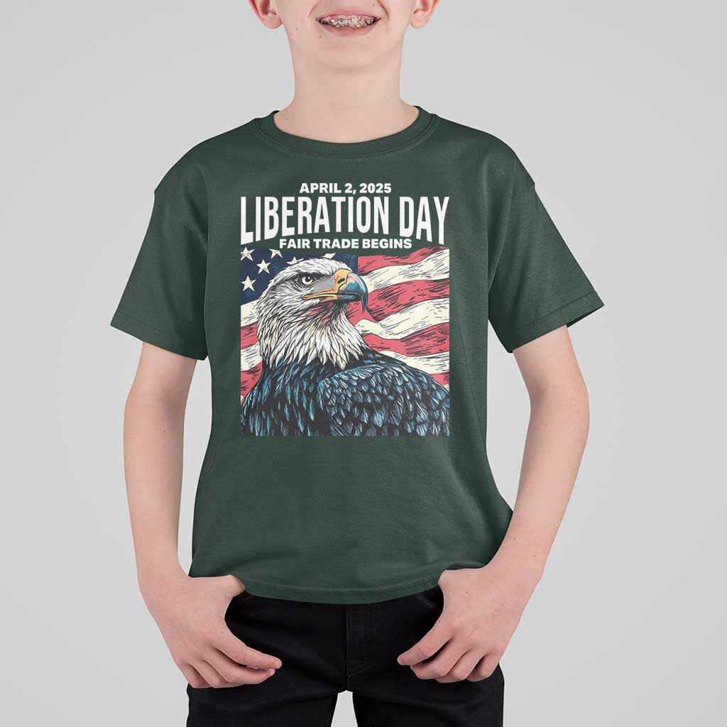 Liberation Day April 2 2025 T Shirt For Kid Fair Trade Patriotic American Eagle USA Flag