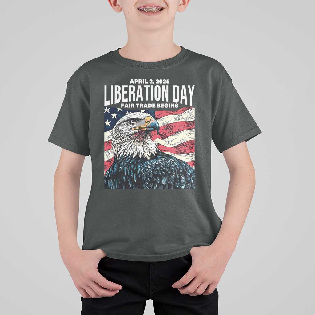 Liberation Day April 2 2025 T Shirt For Kid Fair Trade Patriotic American Eagle USA Flag