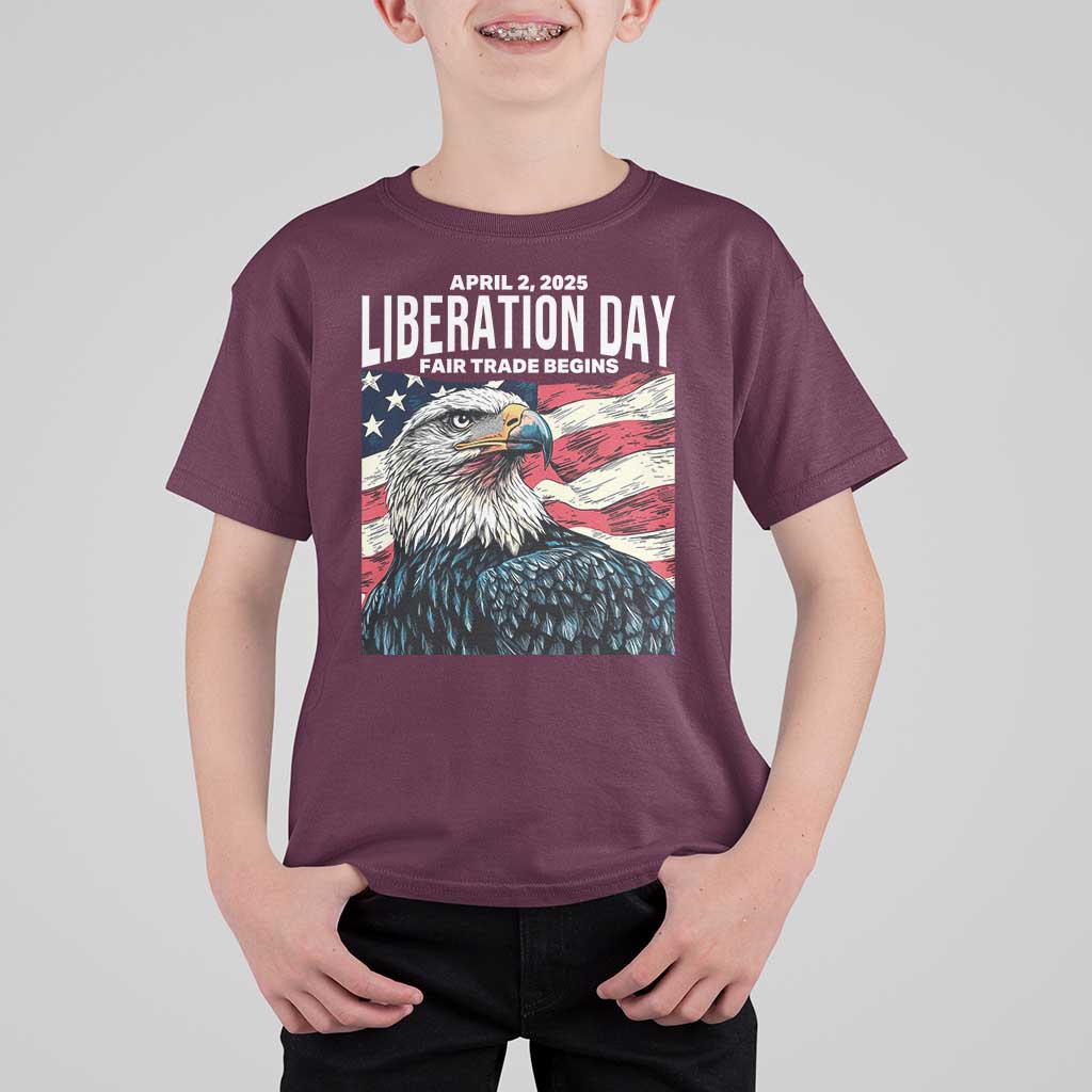 Liberation Day April 2 2025 T Shirt For Kid Fair Trade Patriotic American Eagle USA Flag