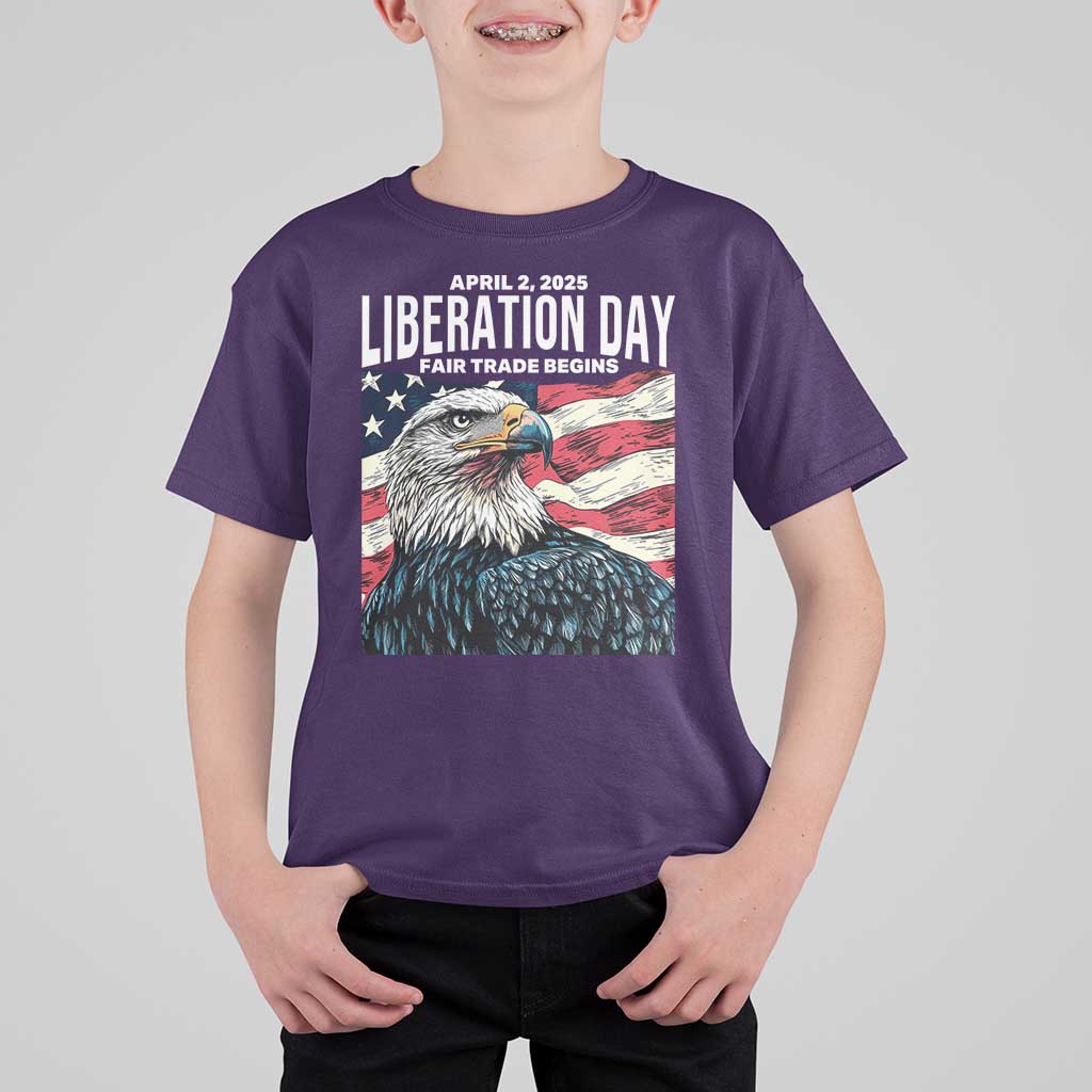 Liberation Day April 2 2025 T Shirt For Kid Fair Trade Patriotic American Eagle USA Flag