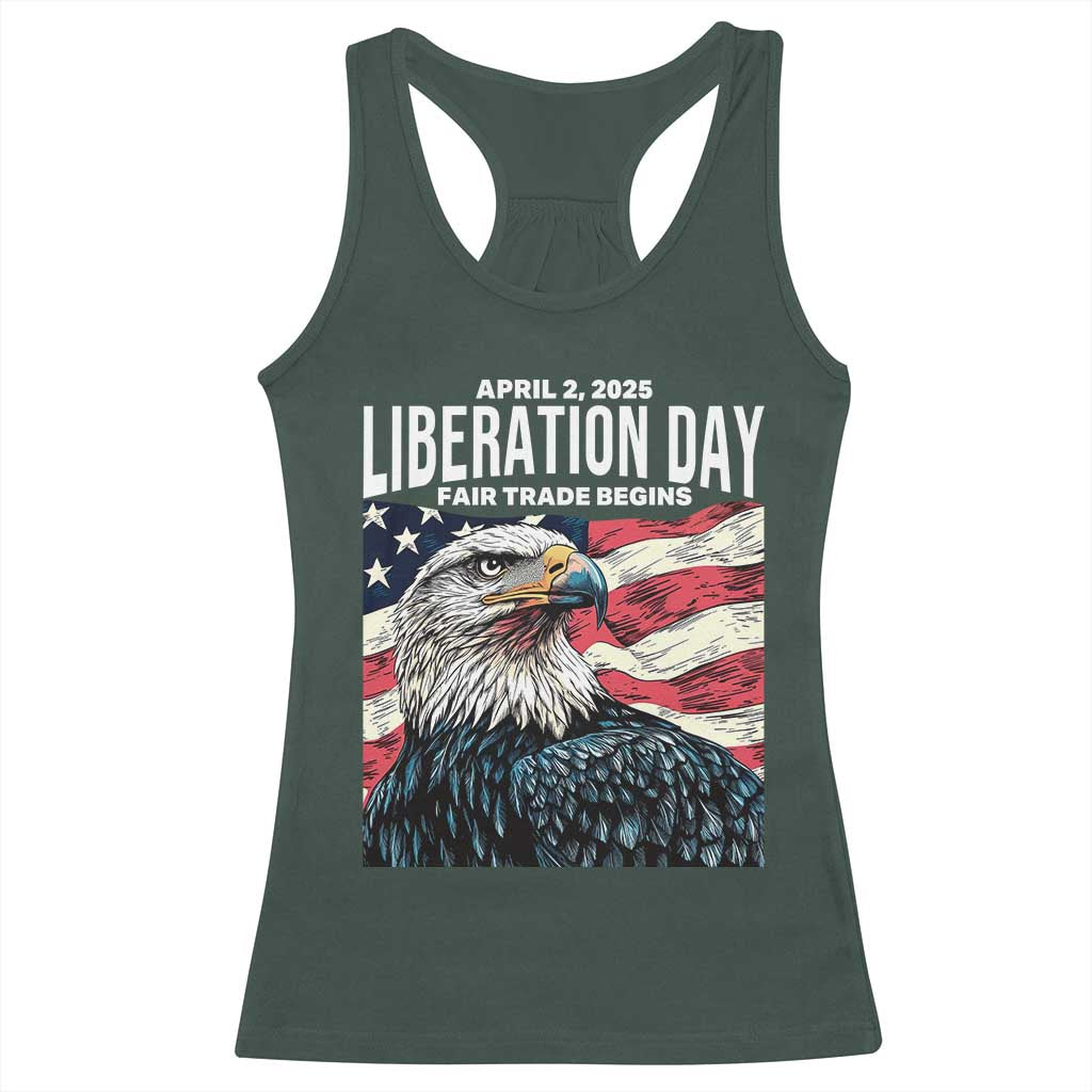 Liberation Day April 2 2025 Racerback Tank Top Fair Trade Patriotic American Eagle USA Flag