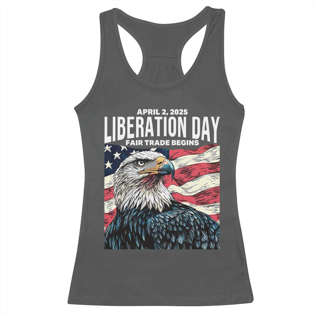 Liberation Day April 2 2025 Racerback Tank Top Fair Trade Patriotic American Eagle USA Flag