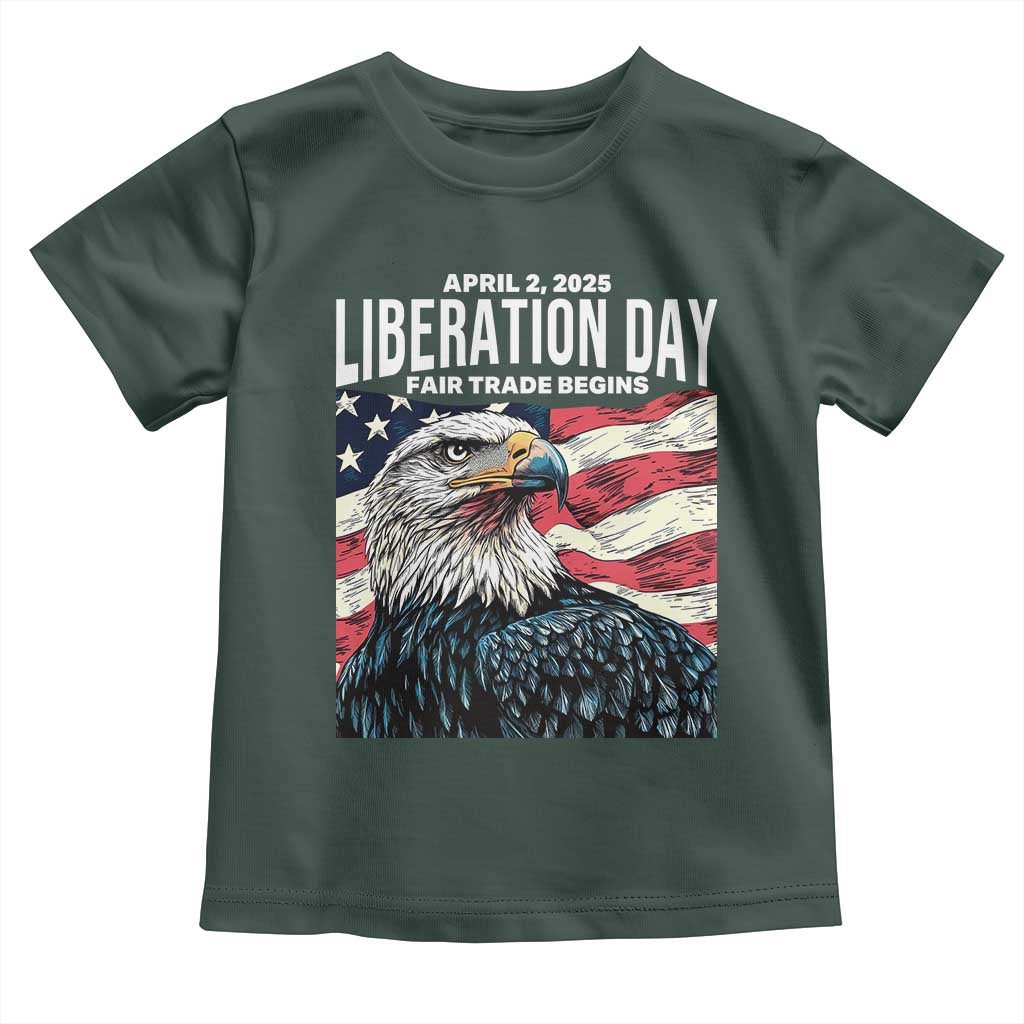 Liberation Day April 2 2025 Toddler T Shirt Fair Trade Patriotic American Eagle USA Flag