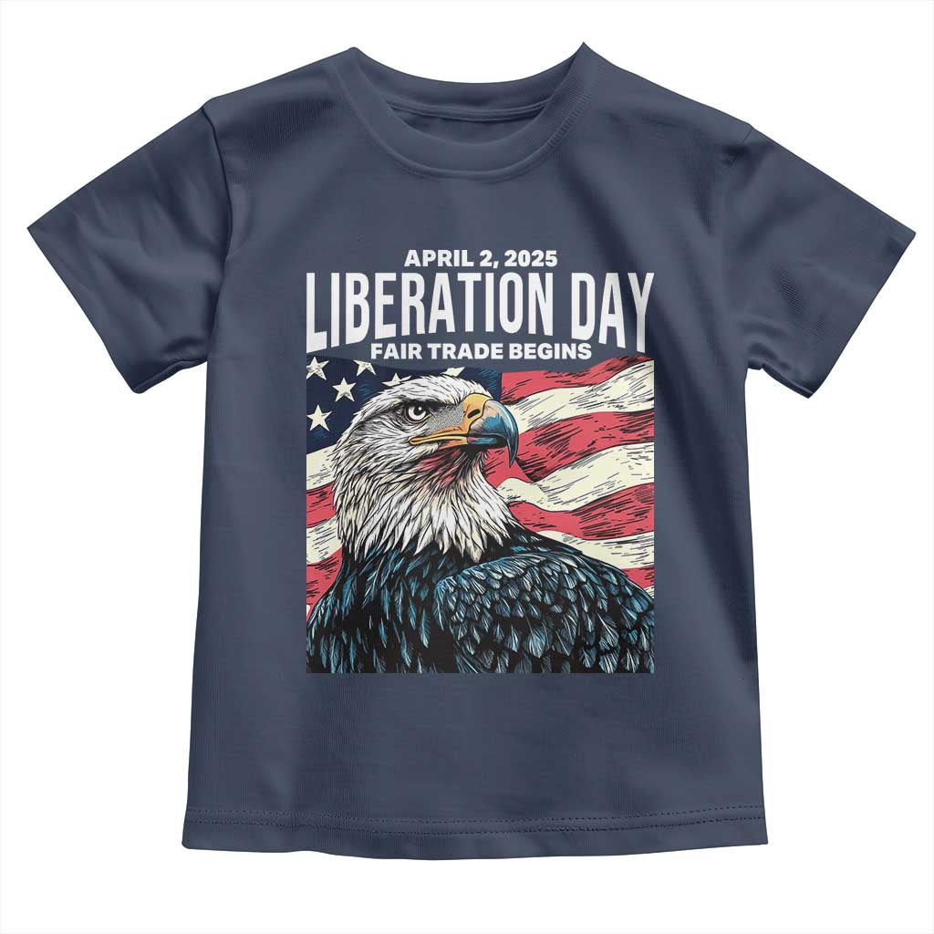 Liberation Day April 2 2025 Toddler T Shirt Fair Trade Patriotic American Eagle USA Flag