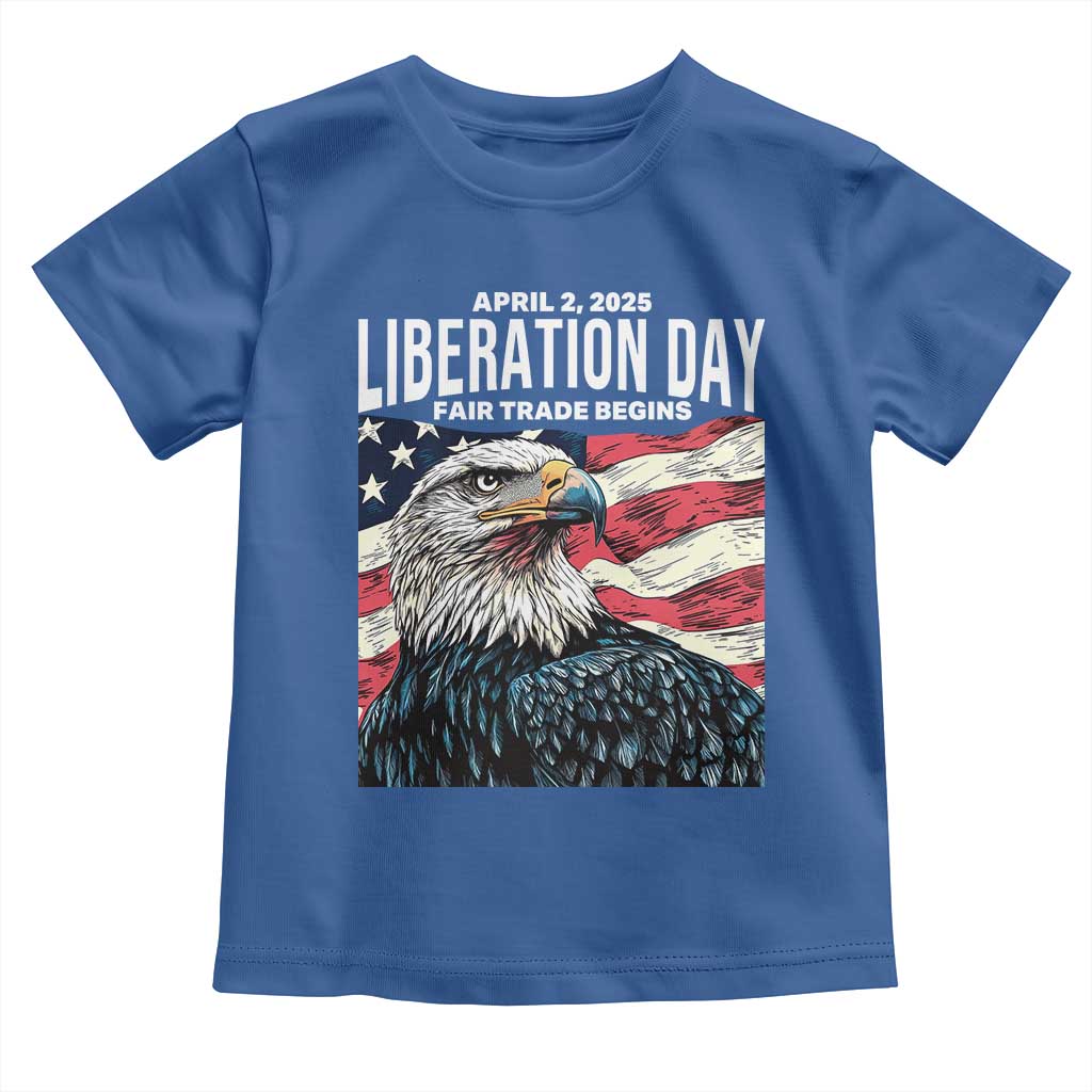 Liberation Day April 2 2025 Toddler T Shirt Fair Trade Patriotic American Eagle USA Flag