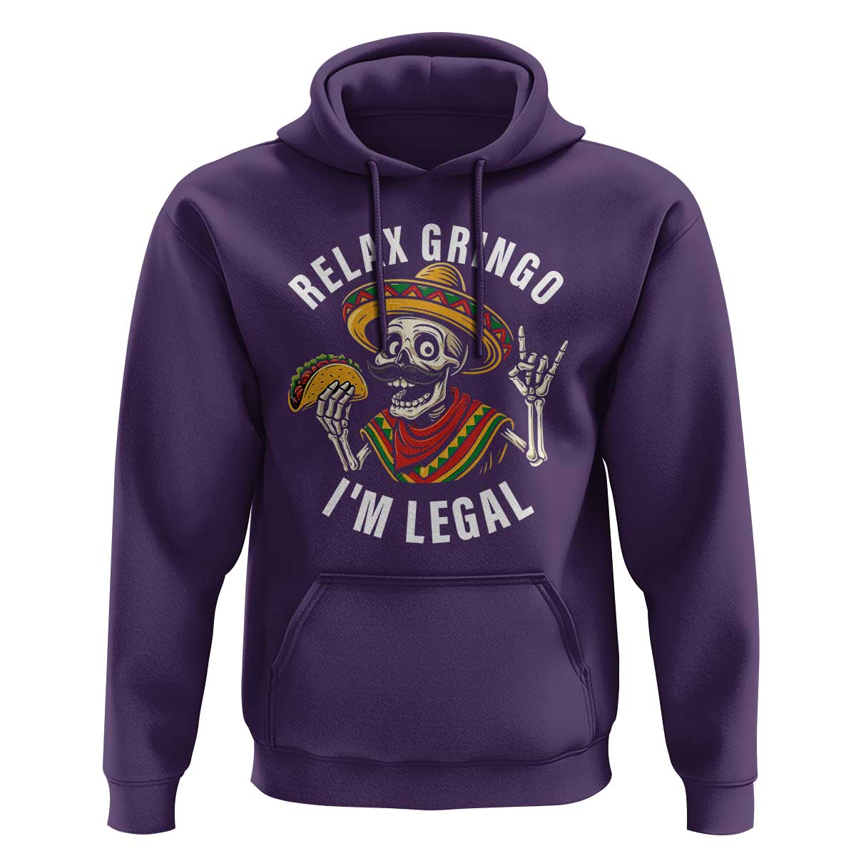 Cinco De Mayo Skeleton Hoodie Relax Gringo I'm Legal Poncho