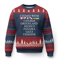 I Stand With Canada Greenland Mexico Panama Gaza Ukraine Ugly Christmas Sweater - Wonder Print Shop