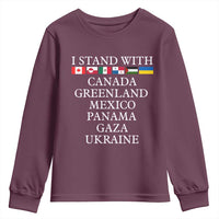 I Stand With Canada Greenland Mexico Panama Gaza Ukraine Youth Sweatshirt