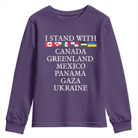 I Stand With Canada Greenland Mexico Panama Gaza Ukraine Youth Sweatshirt