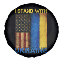 I Stand With Ukraine Spare Tire Cover Ukrainian American Flag