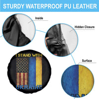 I Stand With Ukraine Spare Tire Cover Ukrainian American Flag
