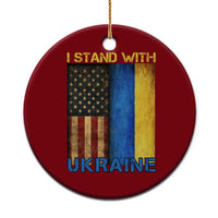 I Stand With Ukraine Ceramic Ornament Ukrainian American Flag - Wonder Print Shop