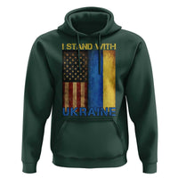 I Stand With Ukraine Hoodie Ukrainian American Flag
