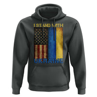 I Stand With Ukraine Hoodie Ukrainian American Flag
