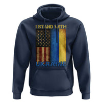 I Stand With Ukraine Hoodie Ukrainian American Flag