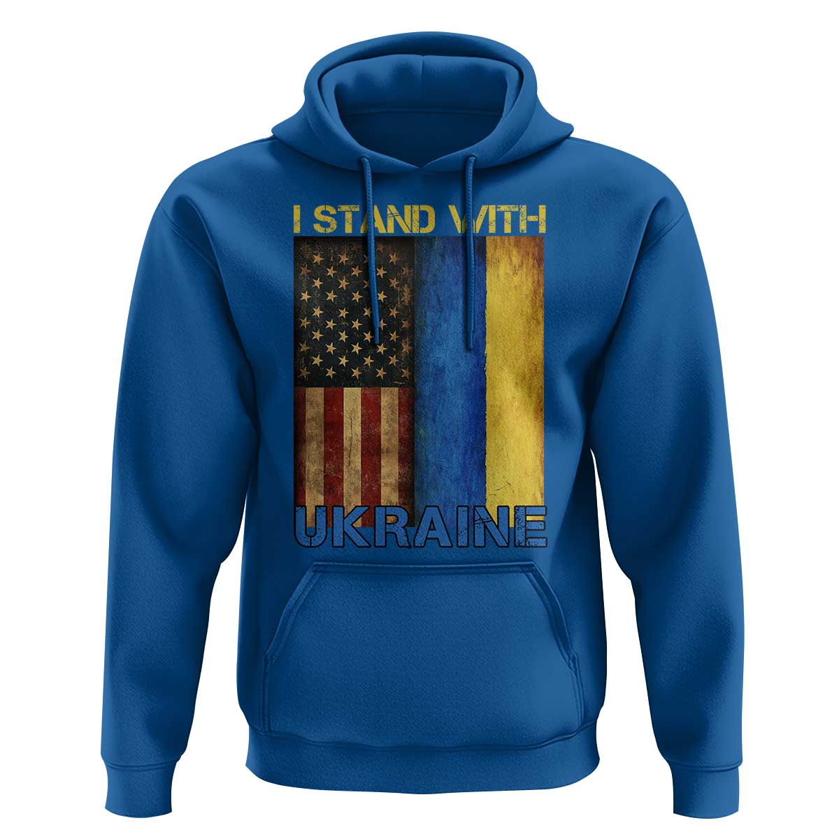 I Stand With Ukraine Hoodie Ukrainian American Flag