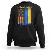 I Stand With Ukraine Sweatshirt Ukrainian American Flag