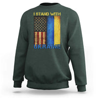 I Stand With Ukraine Sweatshirt Ukrainian American Flag