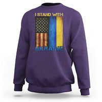 I Stand With Ukraine Sweatshirt Ukrainian American Flag