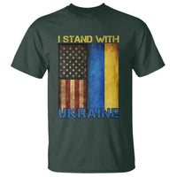 I Stand With Ukraine T Shirt Ukrainian American Flag