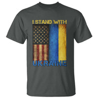 I Stand With Ukraine T Shirt Ukrainian American Flag